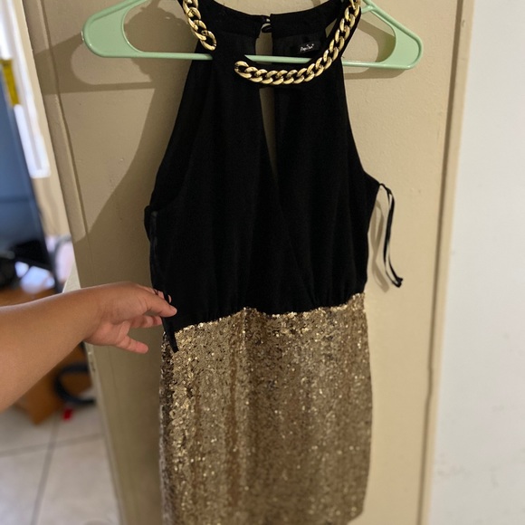 black and gold night dress